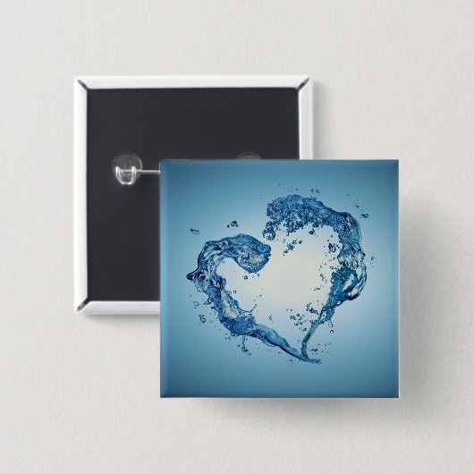 Herzförmige Wasserablagerungen Button (Vorne & Hinten)