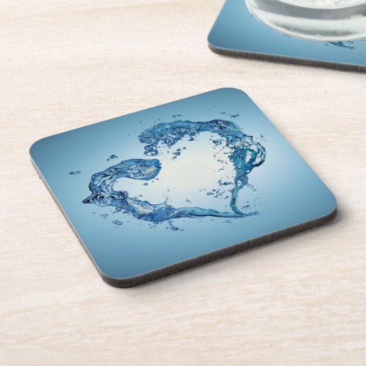 Herzförmige Wasserablagerungen Getränkeuntersetzer (Linke Seite)