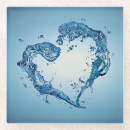 Herzförmige Wasserablagerungen Glasuntersetzer