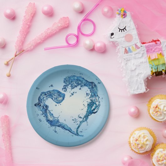 Herzförmige Wasserablagerungen Pappteller (Party)