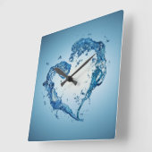 Herzförmige Wasserablagerungen Quadratische Wanduhr (Winkel)