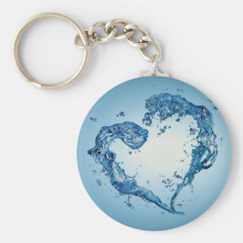 Herzförmige Wasserablagerungen Schlüsselanhänger