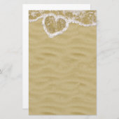 Herzförmige Wasserblasen am Strand Briefpapier (Vorne/Hinten)