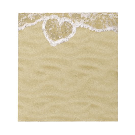 Herzförmige Wasserblasen am Strand Notizblock (Vorderseite)