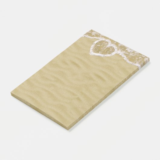 Herzförmige Wasserblasen am Strand Post-it Klebezettel (angewinkelt)