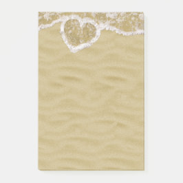 Herzförmige Wasserblasen am Strand Post-it Klebezettel