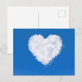 Herzförmige Wolke am blauen Himmel Postkarte (Vorne/Hinten)