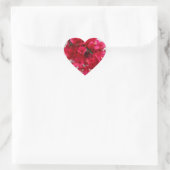 Herzförmiger Aufkleber rosa Blumen (Tasche)