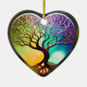 Herzförmiger Baum von Lebensschmuck Keramik Ornament (Vorne)