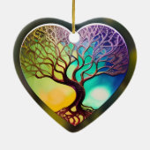 Herzförmiger Baum von Lebensschmuck Keramik Ornament (Hinten)