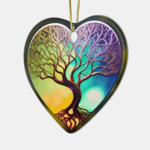 Herzförmiger Baum von Lebensschmuck Keramik Ornament