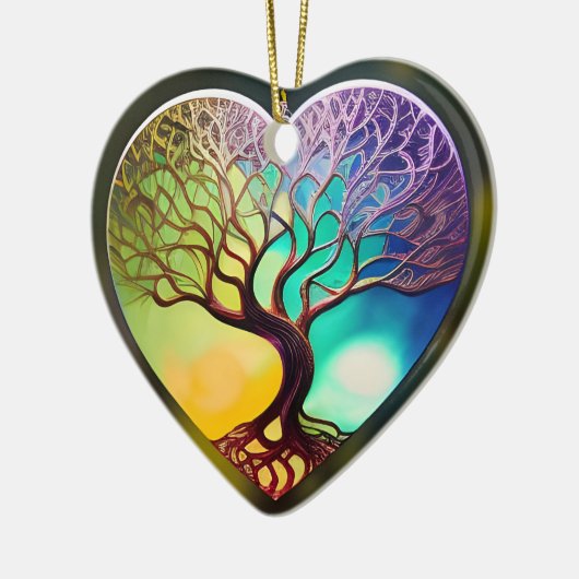 Herzförmiger Baum von Lebensschmuck Keramik Ornament (Links)