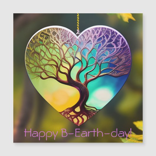 Herzförmiger Baum von Lebensschmuck Magnetkarte (Vorderseite)