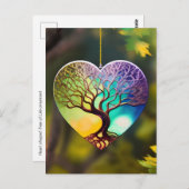 Herzförmiger Baum von Lebensschmuck Postkarte (Vorne/Hinten)
