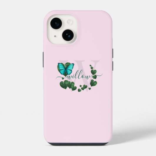 Herzförmiger Blätterstrauß iPhone Hülle (Rückseite)