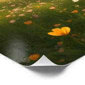 Herzförmiger Blütenstrauch mit individuellem Foto Poster (Ecke)