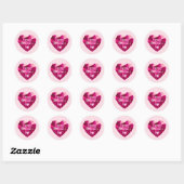 Herzförmiger Diamant Valentinstag Runder Aufkleber (Blatt)
