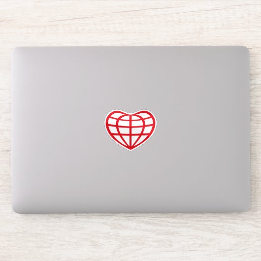 Herzförmiger Erdball Liebe Aufkleber (Computer)