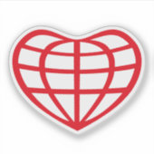 Herzförmiger Erdball Liebe Aufkleber (Vorderseite)
