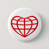Herzförmiger Erdball Liebe Button (Vorderseite)