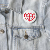 Herzförmiger Erdball Liebe Button (Beispiel)
