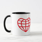 Herzförmiger Erdball Liebe Tasse (Links)