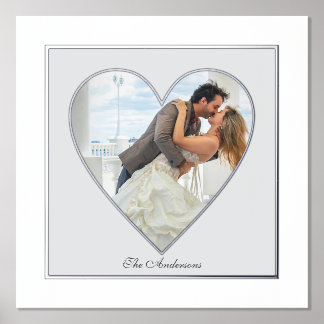 Herzförmiger Folienakzent für Hochzeitsposter-Druc Foliendrucke