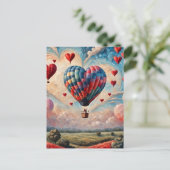 Herzförmiger Heißluftballon Postkarte (Stehend Vorderseite)