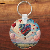 Herzförmiger Heißluftballon  Schlüsselanhänger (Rückseite)
