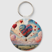 Herzförmiger Heißluftballon  Schlüsselanhänger (Rückseite)