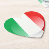 Herzförmiger italienischer Flaggen-Untersetzer Untersetzer (angewinkelt)