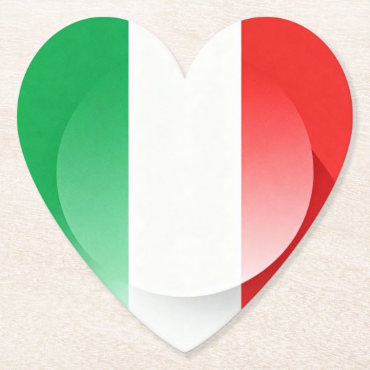 Herzförmiger italienischer Flaggen-Untersetzer Untersetzer (Vorderseite)