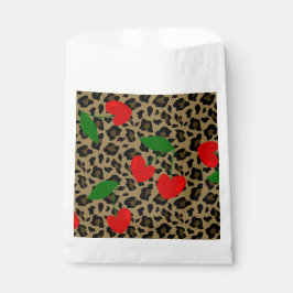 herzförmiger Kirsch-Leoparden-Rockabilly Geschenktütchen