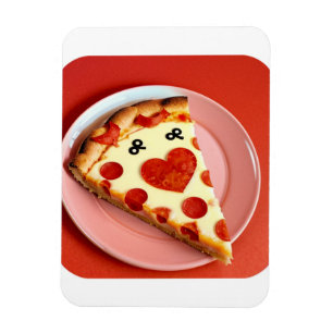 Herzförmiger Pizza-Slice-Kühlschrankmagnet Magnet
