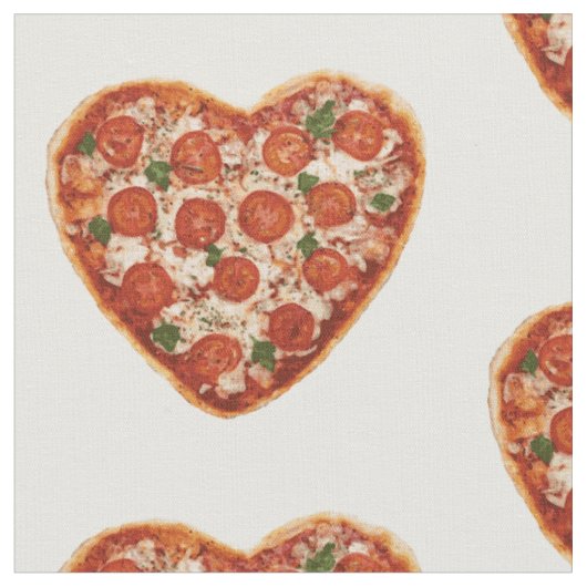 herzförmiger Pizza-Stoff Stoff (Nahaufnahme)