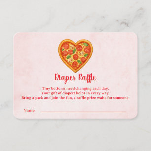 Herzförmiger Pizza-Windel-Raffle-Einsatz Rot Dankeskarte