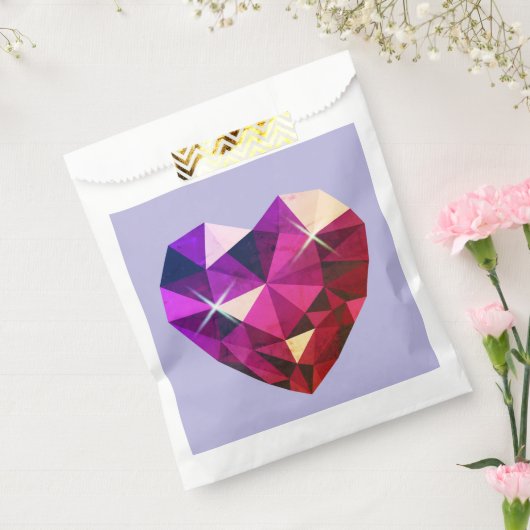 Herzförmiger roter und violetter Edelstein Geschenktütchen (Versiegelt)