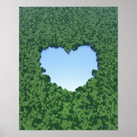 Herzförmiger See Poster (Vorne)