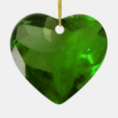 Herzförmiger Smaragd Keramik Ornament (Vorne)