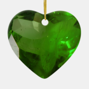 Herzförmiger Smaragd Keramik Ornament