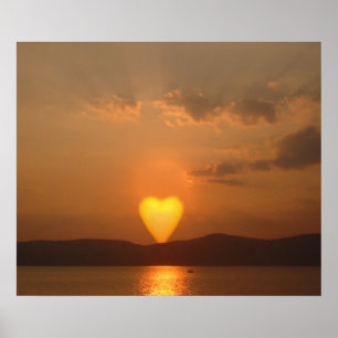 Herzförmiger Sonnenaufgang Poster