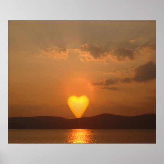 Herzförmiger Sonnenaufgang Poster (Vorne)