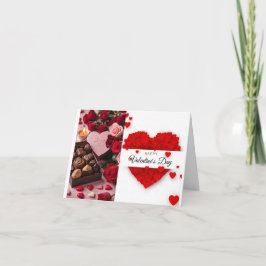 Herzförmiger, valentiner Text. Feiertagskarte