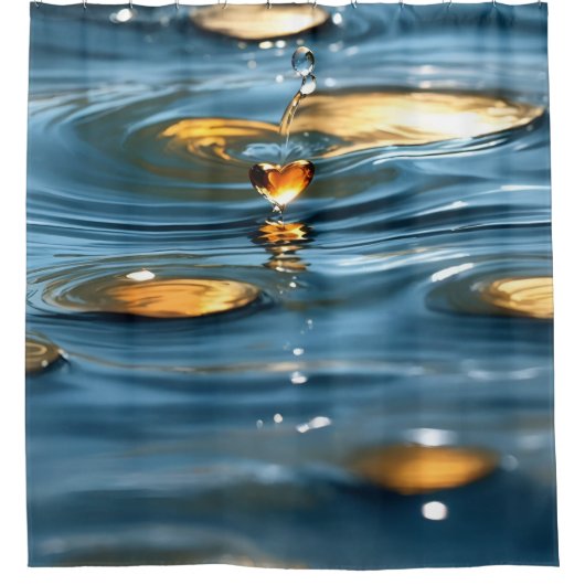"Herzförmiger Wassertropfenschlag" Duschvorhang (Vorderseite)
