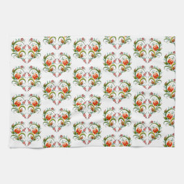 Herzförmiges Blumenmuster Geschirrtuch