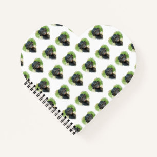 Herzförmiges Design mit Bonobo Baby Ape Notizblock