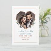 Herzförmiges Foto Ankündigung Datum freihalten (Stehend Vorderseite)