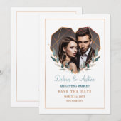 Herzförmiges Foto Ankündigung Datum freihalten (Vorne/Hinten)