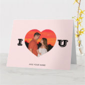 Herzförmiges Foto Modernes Minimalistisches Valent Karte (Gelbe Blume)