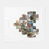 Herzförmiges Foto-Mosaik mit zwanzig Bildern Fleecedecke (Vorderseite (Horizontal))